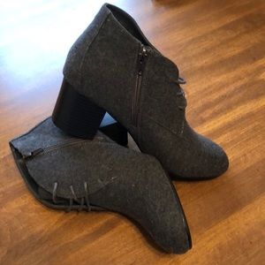 Grey lace up booties